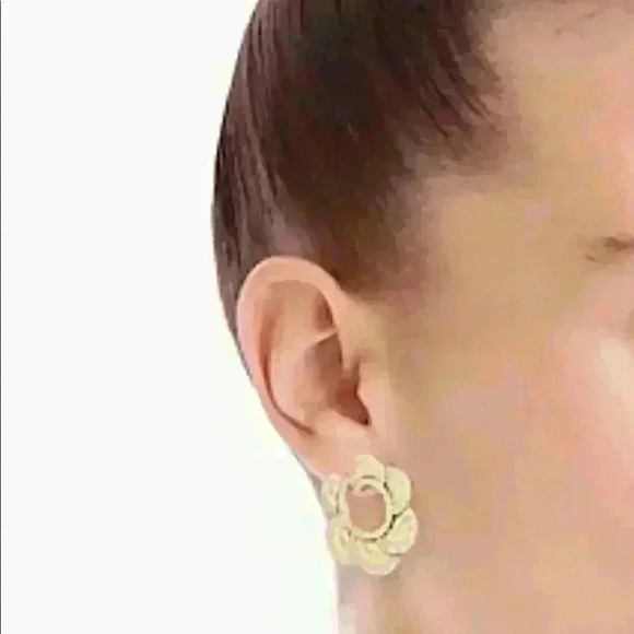 J Crew Layered Pave Petal Earrings - Picture 4 of 4